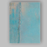 Minimal Turquoise Abstract Coastal Horizon Textured Painting Canvas Wall Art Print Decor Picture Ready to Hang