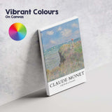 Claude Monet Cliff Walk Coastal Wildflowers Impressionist Canvas Wall Art Print Decor Picture Ready to Hang