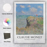 Claude Monet Cliff Walk Coastal Wildflowers Impressionist Canvas Wall Art Print Decor Picture Ready to Hang