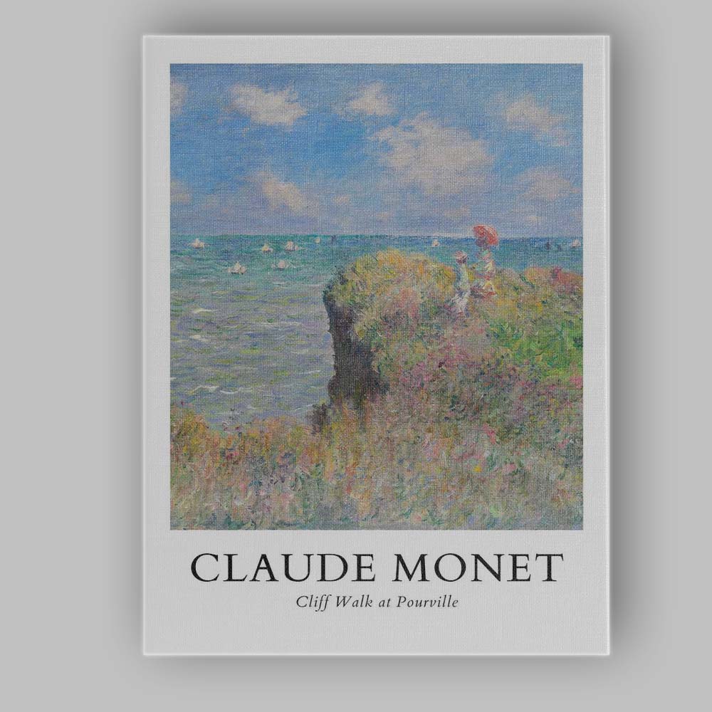 Claude Monet Cliff Walk Coastal Wildflowers Impressionist Canvas Wall Art Print Decor Picture Ready to Hang