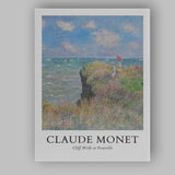 Claude Monet Cliff Walk Coastal Wildflowers Impressionist Canvas Wall Art Print Decor Picture Ready to Hang