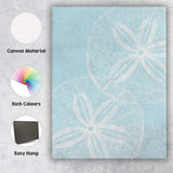 Coastal Sand Dollar Seashell Sketch on Soft Blue Background Canvas Wall Art Print Decor Picture Ready to Hang
