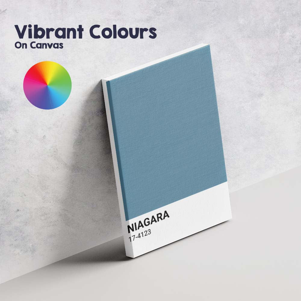 Niagara Blue Minimalist Colour Block Poster Canvas Wall Art Print Decor Picture Ready to Hang