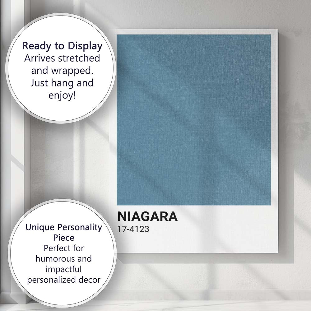 Niagara Blue Minimalist Colour Block Poster Canvas Wall Art Print Decor Picture Ready to Hang