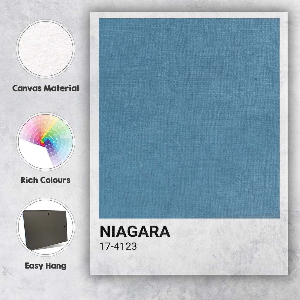 Niagara Blue Minimalist Colour Block Poster Canvas Wall Art Print Decor Picture Ready to Hang