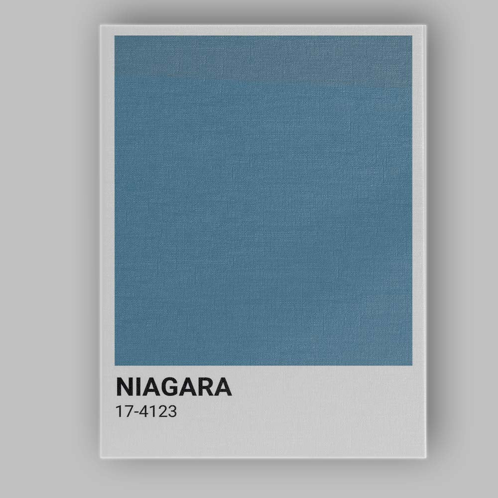Niagara Blue Minimalist Colour Block Poster Canvas Wall Art Print Decor Picture Ready to Hang