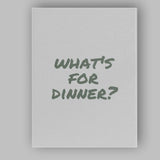Whats For Dinner Sage Green Hand Lettered Kitchen Quote Canvas Wall Art Print Decor Picture Ready to Hang
