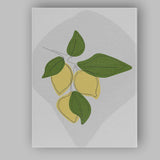 Minimalist Abstract Lemon Branch Botanical Line Art Canvas Wall Art Print Decor Picture Ready to Hang