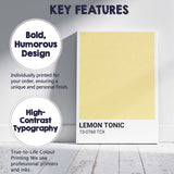 Lemon Tonic Soft Yellow Colour Block Minimalist Poster Canvas Wall Art Print Decor Picture Ready to Hang