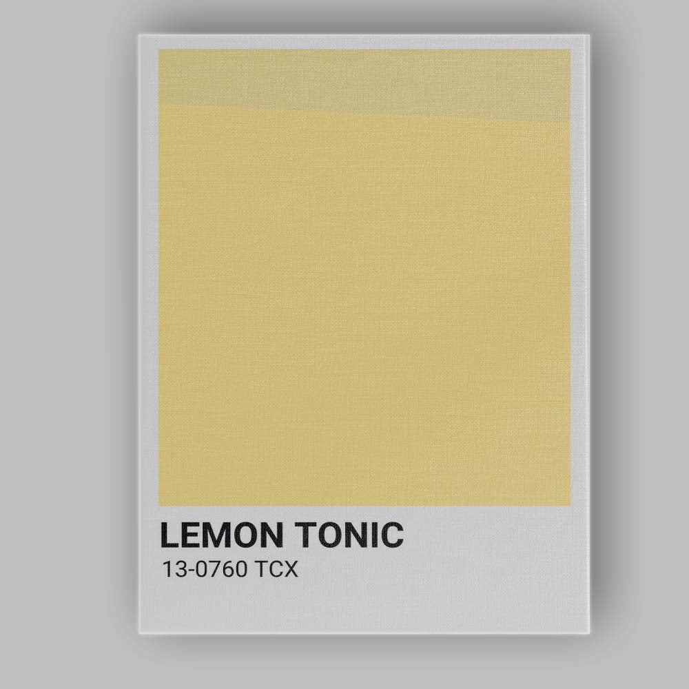Lemon Tonic Soft Yellow Colour Block Minimalist Poster Canvas Wall Art Print Decor Picture Ready to Hang