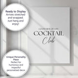 Monochrome Good Side Of Life Cocktail Club Typography Canvas Wall Art Print Decor Picture Ready to Hang