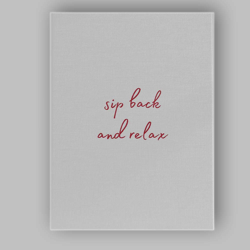 Minimalist Sip Back And Relax Red Script Quote Canvas Wall Art Print Decor Picture Ready to Hang