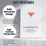 Minimalist Cosmopolitan Cocktail Recipe Kitchen Bar Print Canvas Wall Art Print Decor Picture Ready to Hang