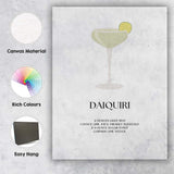 Minimalist Daiquiri Cocktail Recipe Citrus Bar Print Canvas Wall Art Print Decor Picture Ready to Hang