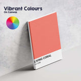 Living Coral Modern Colour Block Minimalist Poster Canvas Wall Art Print Decor Picture Ready to Hang