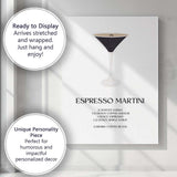 Minimalist Espresso Martini Cocktail Recipe Coffee Bar Print Canvas Wall Art Print Decor Picture Ready to Hang