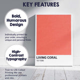 Living Coral Modern Colour Block Minimalist Poster Canvas Wall Art Print Decor Picture Ready to Hang