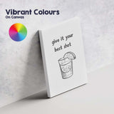 Minimalist Give It Your Best Shot Cocktail Quote Line Art Canvas Wall Art Print Decor Picture Ready to Hang