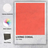 Living Coral Modern Colour Block Minimalist Poster Canvas Wall Art Print Decor Picture Ready to Hang