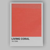 Living Coral Modern Colour Block Minimalist Poster Canvas Wall Art Print Decor Picture Ready to Hang