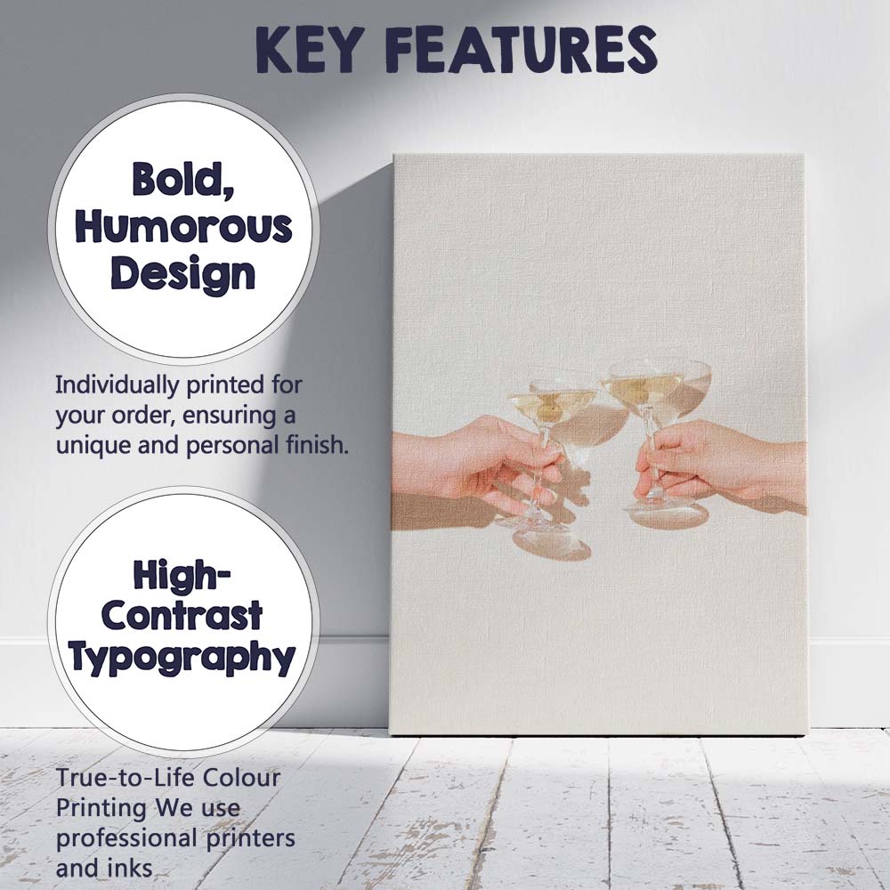 Elegant Champagne Toast Photography Neutral Aesthetic Celebration Canvas Wall Art Print Decor Picture Ready to Hang