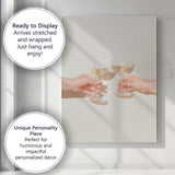Elegant Champagne Toast Photography Neutral Aesthetic Celebration Canvas Wall Art Print Decor Picture Ready to Hang