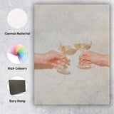 Elegant Champagne Toast Photography Neutral Aesthetic Celebration Canvas Wall Art Print Decor Picture Ready to Hang