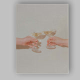 Elegant Champagne Toast Photography Neutral Aesthetic Celebration Canvas Wall Art Print Decor Picture Ready to Hang