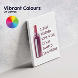 Watercolour Red Wine Bottle Humorous Rescue Quote Kitchen Bar Canvas Wall Art Print Decor Picture Ready to Hang