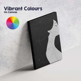Black and White Minimalist Female Side Profile Portrait Contemporary Canvas Wall Art Print Decor Picture Ready to Hang