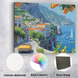 Scenic Amalfi Coast Italy Coastal Village Citrus Travel Landscape Canvas Wall Art Print Decor Picture Ready to Hang