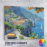 Scenic Amalfi Coast Italy Coastal Village Citrus Travel Landscape Canvas Wall Art Print Decor Picture Ready to Hang
