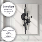 Modern Monochrome Geometric Circles And Rectangles Abstract Composition Canvas Wall Art Print Decor Picture Ready to Hang