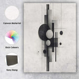 Modern Monochrome Geometric Circles And Rectangles Abstract Composition Canvas Wall Art Print Decor Picture Ready to Hang