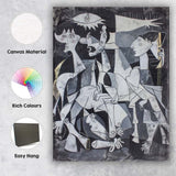 Cubist Monochrome Abstract Figurative Portrait Modern Art Canvas Wall Art Print Decor Picture Ready to Hang