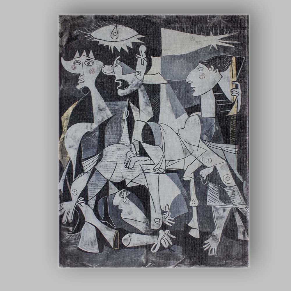 Cubist Monochrome Abstract Figurative Portrait Modern Art Canvas Wall Art Print Decor Picture Ready to Hang