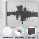Monochrome Abstract Urban Skyline Brushstroke Painting Canvas Wall Art Print Decor Picture Ready to Hang