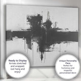 Monochrome Abstract Urban Skyline Brushstroke Painting Canvas Wall Art Print Decor Picture Ready to Hang