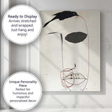Minimalist Abstract Black Bird Red Line Contemporary Composition Canvas Wall Art Print Decor Picture Ready to Hang