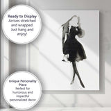 Minimalist Monochrome Fashion Figure Watercolour Silhouette Canvas Wall Art Print Decor Picture Ready to Hang