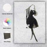 Minimalist Monochrome Fashion Figure Watercolour Silhouette Canvas Wall Art Print Decor Picture Ready to Hang