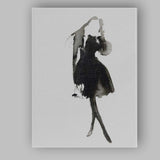 Minimalist Monochrome Fashion Figure Watercolour Silhouette Canvas Wall Art Print Decor Picture Ready to Hang
