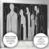 Monochrome Abstract Human Silhouette Line Art Figures Canvas Wall Art Print Decor Picture Ready to Hang