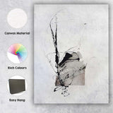 Monochrome Abstract Portrait Ink Line Illustration Canvas Wall Art Print Decor Picture Ready to Hang
