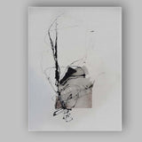 Monochrome Abstract Portrait Ink Line Illustration Canvas Wall Art Print Decor Picture Ready to Hang
