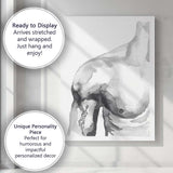 Minimalist Grey Watercolour Whale Marine Wildlife Canvas Wall Art Print Decor Picture Ready to Hang