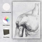 Minimalist Grey Watercolour Whale Marine Wildlife Canvas Wall Art Print Decor Picture Ready to Hang