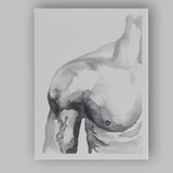 Minimalist Grey Watercolour Whale Marine Wildlife Canvas Wall Art Print Decor Picture Ready to Hang