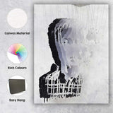 Contemporary Layered Portrait Paper Cut Abstract Face Canvas Wall Art Print Decor Picture Ready to Hang