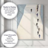 Minimalist Business People Escalator Urban Scene Illustration Canvas Wall Art Print Decor Picture Ready to Hang